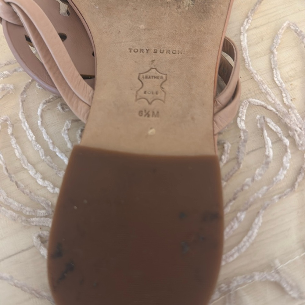 Tory Burch  MillerGold Tan Sandals with Medallion jewels - Picture 8 of 13